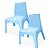 2 Cadeiras Azul Claro Infantil Kids Playground Quarto Todos Os Ambientes - Imagem 1
