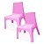 2 Cadeiras Rosa Pink Infantil Kids Playground Quarto Todos Os Ambientes - Imagem 1