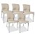 Jogo 5 Cadeiras plástica Sec Line Nude com pés de Alumínio Cozinha Sala - Imagem 1