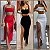 Conjunto cropped faixa com alcinha e bojo + saia midi com fenda lateral - Imagem 1