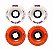 Freak SurfSkate | Roda para skate simulado de surfr 65mm | Combinção: 2 Fire Wave 87a laranja e 2 Shock Wave 92a Branca - Imagem 1