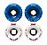 Freak SurfSkate | Roda para skate simulador 65mm | Combinção 2 Shock Wave 92a Branca e 2 Big wave 81a Azul Escura - Imagem 1