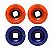Freak SurfSkate | Roda para skate simulador 65mm | Combinção 2 Shock Wave 92a Roxa e 2 Fire Wave 87a Laranja - Imagem 1