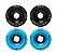 Freak SurfSkate | Roda para skate simulador de surf 65mm | Combinação: 2 Pool Shark 85A Azul Clara e 2 Atomic Wave 90A Preta. - Imagem 1