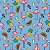 Tecido Microfibra Estampa Digital 0.50 cm - Flamingo Azul Claro - Imagem 1