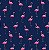 Tecido Microfibra Estampa Digital 0,50- Flamingo Azul Escuro - Imagem 1