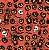 Tecido Microfibra Estampa Digital 0.50 cm - Halloween Fundo Laranja - Imagem 1