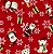 Tecido Microfibra Estampa Digital 0.50 cm - Natal fundo vermelho 2 - Imagem 1