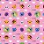 Tecido Microfibra Estampa Digital 0.50 cm - bolofofos 9 rosa - Imagem 1