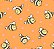 Tecido Microfibra Estampa Digital 0.50 cm - Abelhinhas 2 laranja - Imagem 1