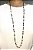 COLAR 1V. DE CRISTAIS AMBAR COM TASSEL MARROM - Imagem 2