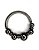 PULSEIRA 1V. DE TUBO MEIA LUA, BOLAS ABS E QUADRADINHOS GRAFITE - Imagem 1