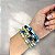 PULSEIRA 5V. DE CRISTAIS AZUIS E ABS DOURADO - Imagem 2
