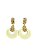Brinco dourado c/ cristais gohon e resina off white - Imagem 1