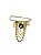 Broche dourado com corrente e pingentes dourados - Imagem 1