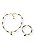 Kit colar e pulseira de pérolas coloridas e abs dourado - Imagem 1
