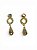 Brinco dourado com strass e gota de cristal gohon - Imagem 1