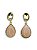 Brinco dourado com pingente de gota com pedra natural - Imagem 1