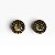Brinco dourado redondo com strass jet hematite e jet - Imagem 1