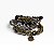Pulseira 3v.de strass e cristais jet hematite e preto - Imagem 1