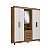 Guarda-Roupa Europa 1,90 cm 5 Portas 3 Gavetas com Espelho Canela/Off White - Imagem 2