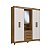 Guarda-Roupa Europa 1,90 cm 5 Portas 3 Gavetas com Espelho Canela/Off White - Imagem 1