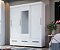 Guarda-Roupa Lages 1,60 3 Portas Deslizantes 3 Gavetas Com Espelho Canela/Off White - Imagem 2