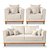 Kit Sofá 3 Lugares e 2 Poltronas Beny Viena Com Almofadas Decorativa Linho - Imagem 1