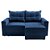 Sofá 2 Lugares Retrátil sleep Suede Azul Marinho 140 cm - Imagem 1