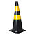 CONE PRETO E AMARELO - 50CM - PLT2 - REFLETIVO - Imagem 1
