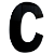 LETRA 127MM PRETO - C - METALMIDIA - Imagem 1