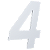 NUMERO 130MM BRANCO - 4 - METALMIDIA - Imagem 1
