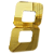 NUMERO 130MM OURO ESPELHADO - 8 - METALMIDIA - Imagem 1