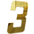 NUMERO 130MM OURO ESPELHADO - 3 - METALMIDIA - Imagem 1