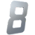 NUMERO 130MM PRATA ESCOVADO - 8 - METALMIDIA - Imagem 1