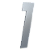 NUMERO 130MM PRATA ESCOVADO -1 - METALMIDIA - Imagem 1
