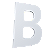 LETRA 127MM BRANCO - B - METALMIDIA - Imagem 1