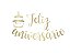 TRANSFER p/ balão LETTERING "FELIZ ANIVERSÁRIO" DOURADO - Imagem 1