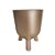 Cachepot Acrilico Brulet Metálico c/ Pés Madeira  16cmx12,5cmX5cm- 1un. - Imagem 1