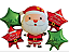 KIT BALÃO METALIZADO ESTRELAS PAPAI NOEL 18POL. - 5UN. - Imagem 1