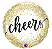 BALÃO METALIZADO 18" REDONDO CHEERS PONTOS DOURADO - Imagem 1
