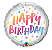 BALÃO METALIZADO 18" REDONDO HAPPY BIRTHDAY PONTOS COLORIDOS 46CM - Imagem 1