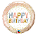 BALÃO METALIZADO 18" REDONDO HAPPY BIRTHDAY ROSE GOLD 46CM - Imagem 1