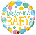 BALÃO METALIZADO 18" REDONDO WELCOME BABY 46CM - Imagem 1