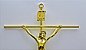 Crucifixo de Parede Tradicional com rosto tamanho 31 cm cor Dourado R 12 - Imagem 3