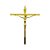 Crucifixo Parede Metal Cruz Chapa Tamanho 28 CM Dourado Ref 40 - Imagem 1