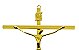 Crucifixo Parede Metal Cruz Chapa Tamanho 28 CM Dourado Ref 40 - Imagem 2