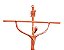 Crucifixo grande estilizado cruz quadrada tamanho 52 cm cor Cobre R 80 - Imagem 2