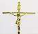 Crucifixo Tradicional com rosto Para Parede 21 Cm  Cor Dourado R05 - Imagem 4