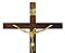 Crucifixo Estilizado em Metal Cruz em Madeira Padrão Embuia Tamanho 30 cm R 92 Dourado - Imagem 2